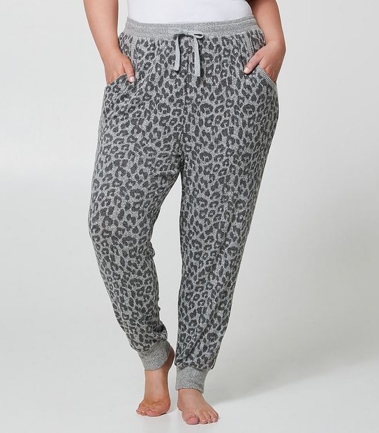 Fuller Figure Cosy Pyjama Sleep Pants - Animal Jacquard