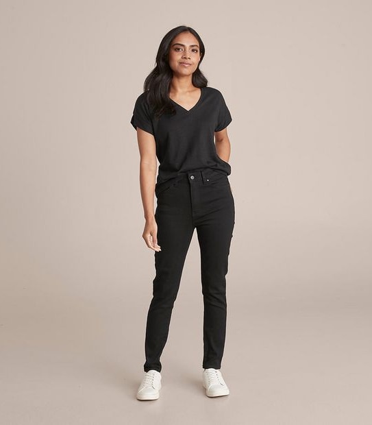 Dannii Minogue Petites Linen Blend V-Neck T-Shirt