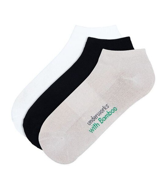Underworks LADIES 3PK ECO BAMBOO LOW CUT - MULTI