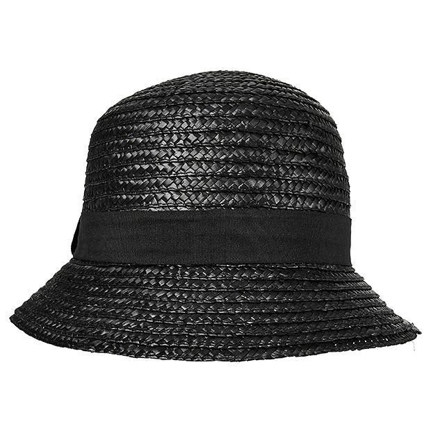 Daisy Straw Cloche Hat - Black Daisy Straw Cloche Hat - Black