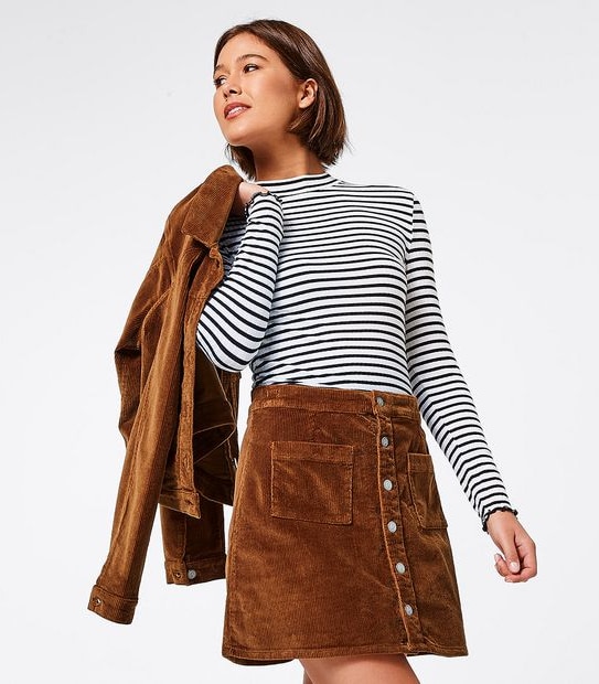 Lily Loves Cord Mini Skirt - Brown