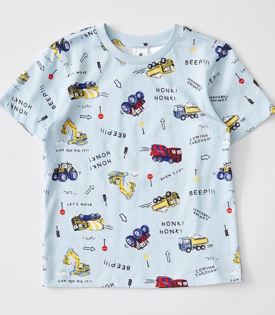 Construction Vehicle Pyjama Set - Blue
