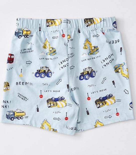 Construction Vehicle Pyjama Set - Blue