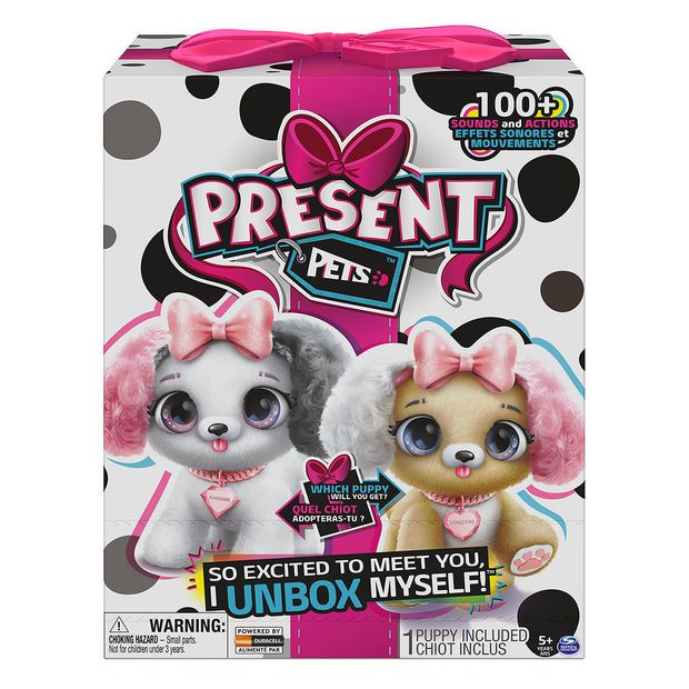 present pet fancy puppy interactive plush pet toy assortment