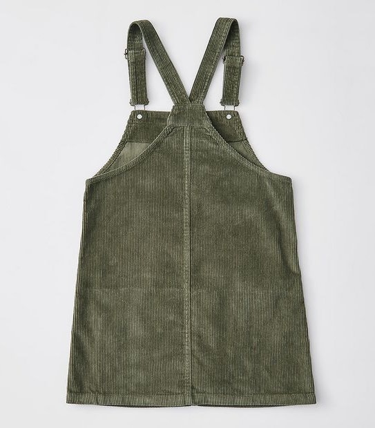 Cord Pinafore 2 Piece Set - Khaki/White