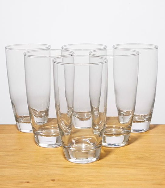 essentials 6 Pack of Long Drink Glasses