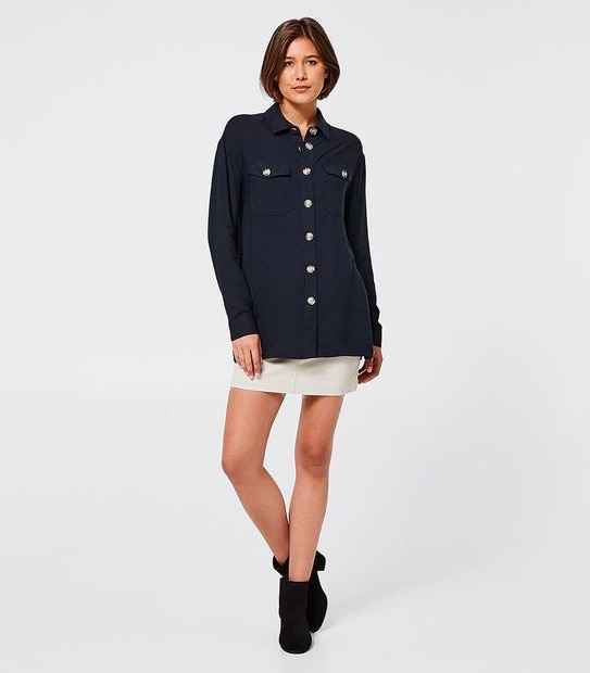 SBRN Longline Shirt - Navy Blue