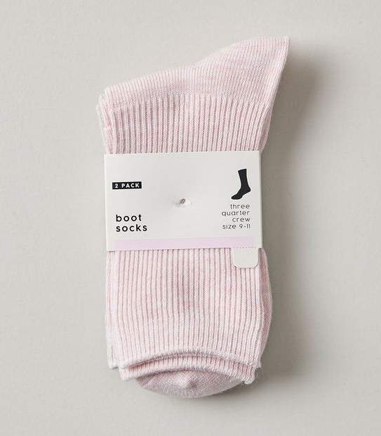 2 Pack 3/4 Crew Boot Socks