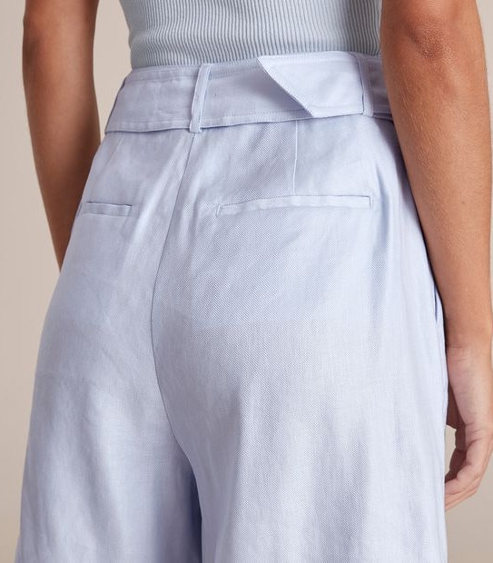 Preview Linen Blend High Waisted Belted Shorts
