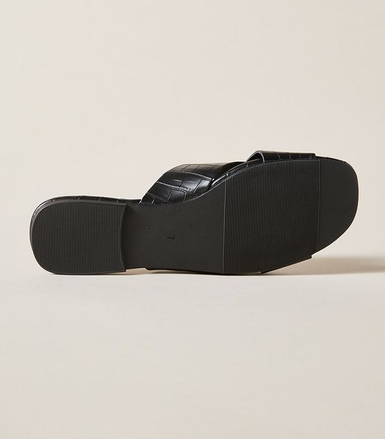 Womens Monroe Croc Crossover Slides