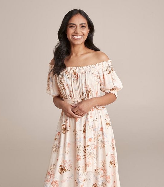 Dannii Minogue Petites Off Shoulder Midi Dress