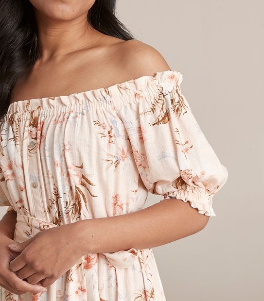Dannii Minogue Petites Off Shoulder Midi Dress
