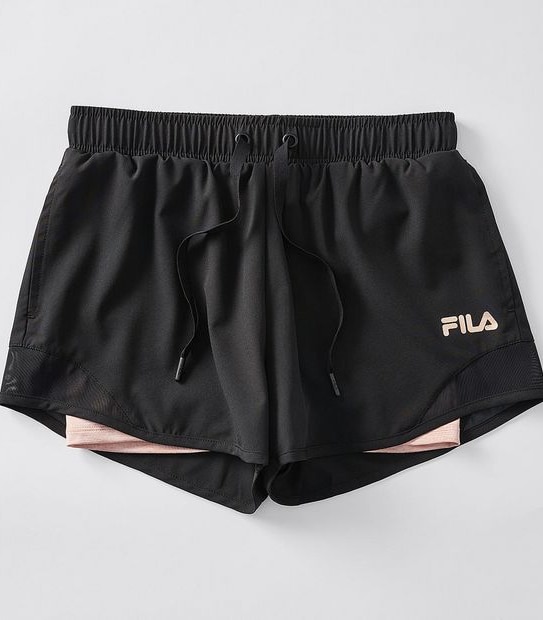 Fila Claudia Two Layer Shorts - Black/Pink