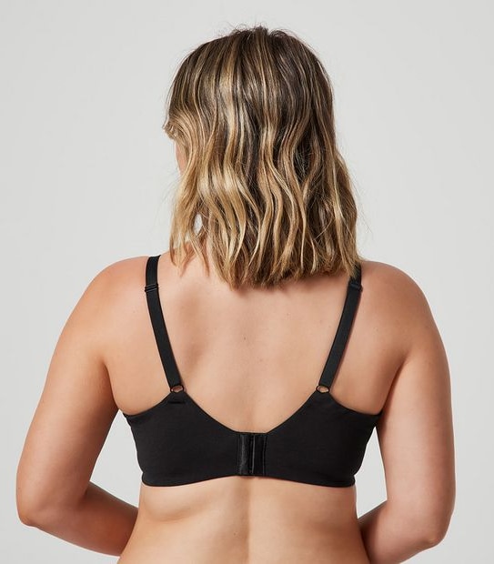 Fuller Figure Cotton Soft Cup Bra - Black