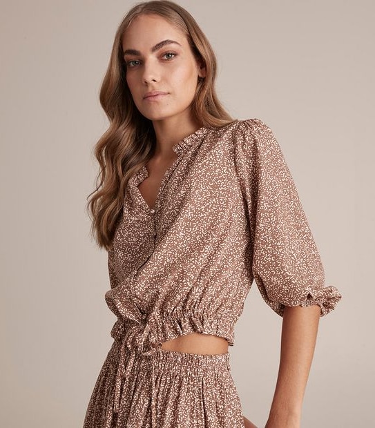 Preview Crop Gathered Hem Top