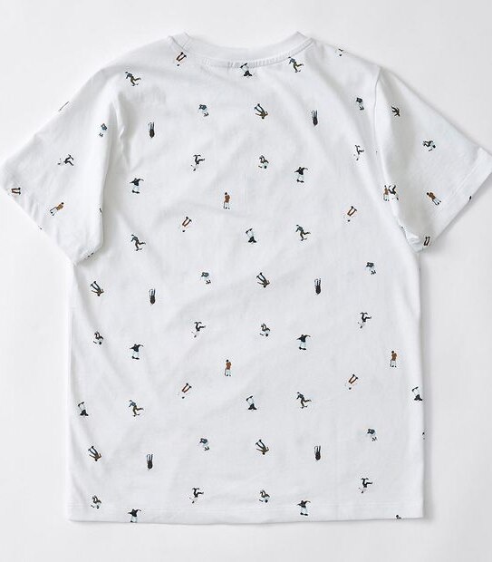 Skate Print Pyjama Set - White/Grey