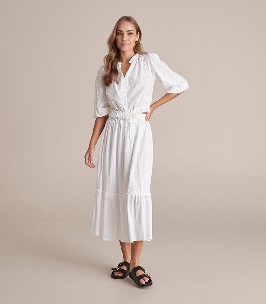 Preview Gathered Crop Hem Dobby Top