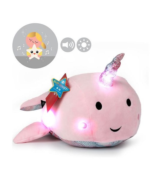 FAO Schwarz - Glow Brights - Toy Plush LED with Sound Narwhal 17-inch