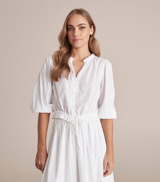 Preview Gathered Crop Hem Dobby Top