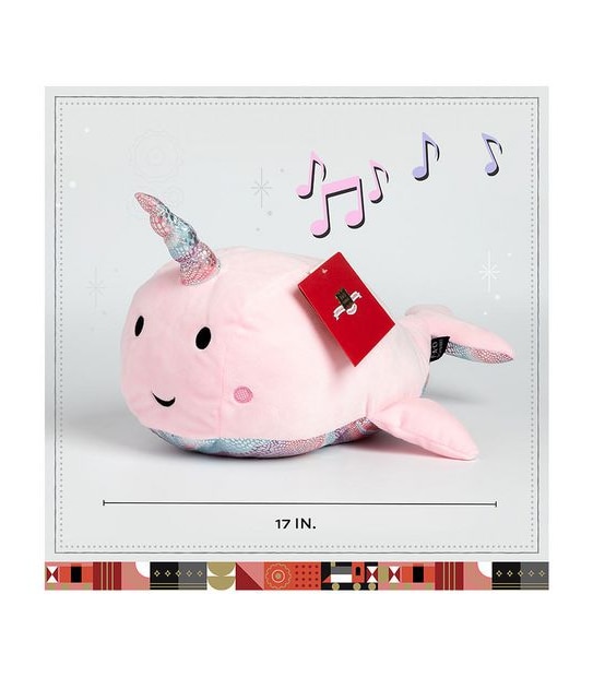FAO Schwarz - Glow Brights - Toy Plush LED with Sound Narwhal 17-inch