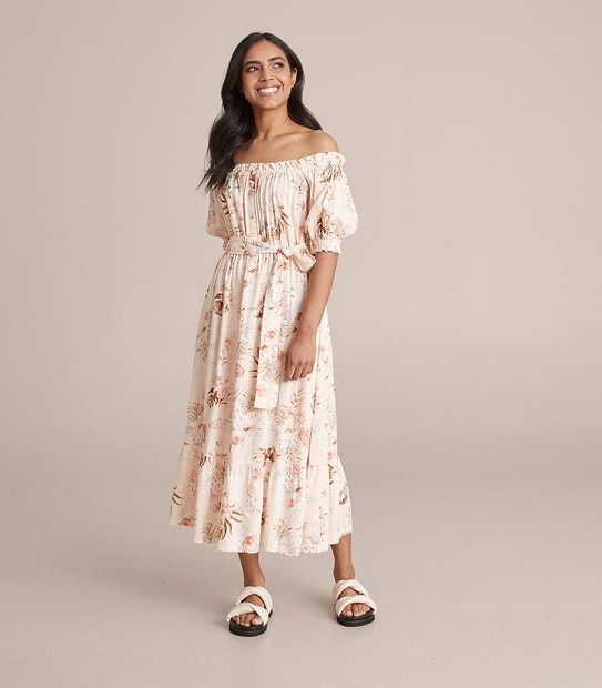Dannii Minogue Petites Off Shoulder Midi Dress