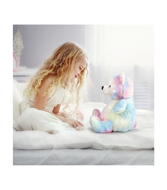 FAO Schwarz - Glow Brights - Toy Plush LED with Rainbow Bear 12-inch