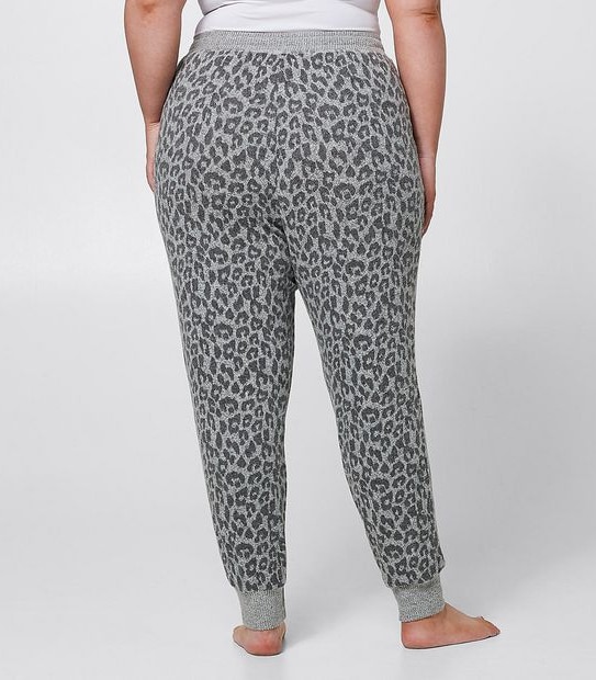 Fuller Figure Cosy Pyjama Sleep Pants - Animal Jacquard
