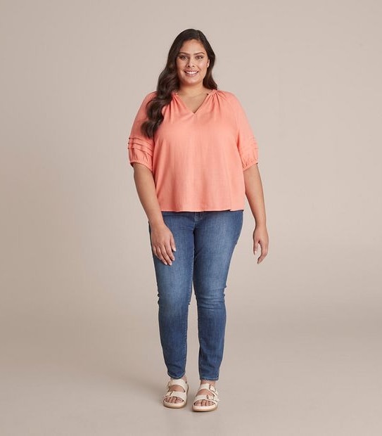 Curve Linen Blend Pleated Blouse 5 of 6