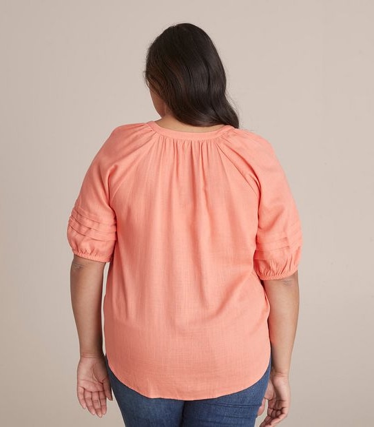 Curve Linen Blend Pleated Blouse 2 of 6