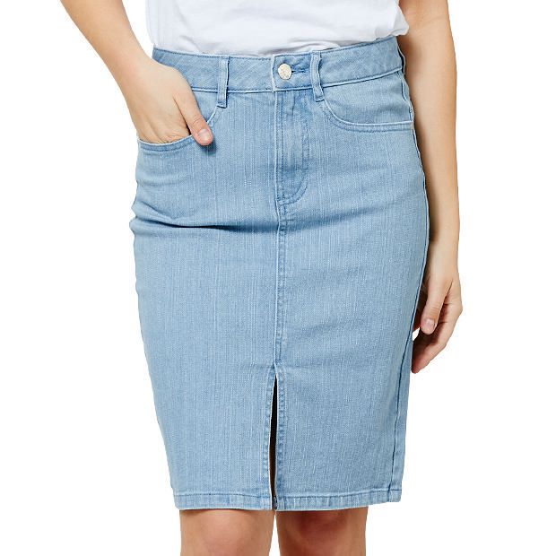 Dannii Minogue Petites Split Front Denim Skirt | Target Australia