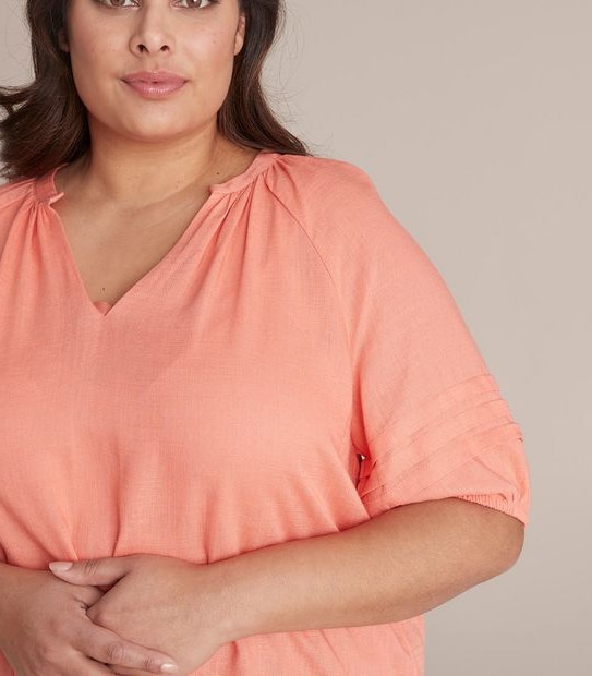 Curve Linen Blend Pleated Blouse 6 of 6