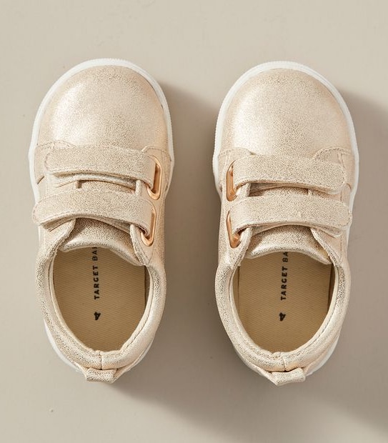 Baby Metallic Double Strap Sneakers