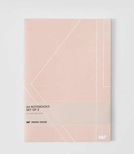 Paper Crane 2 Pack A4 Notebooks