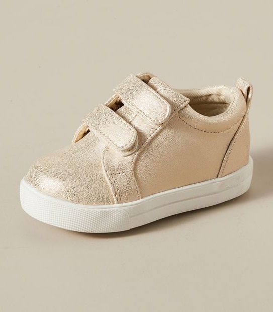 Baby Metallic Double Strap Sneakers