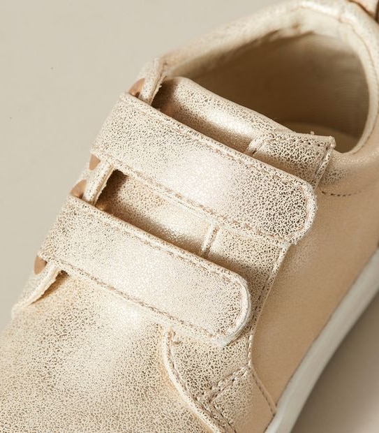 Baby Metallic Double Strap Sneakers