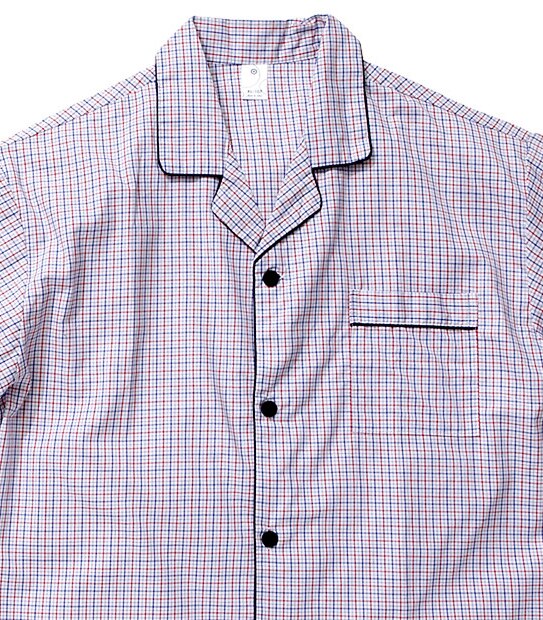 Cotton Yarn Dyed Check Short Sleeve Pyjama Set - Red/Blue