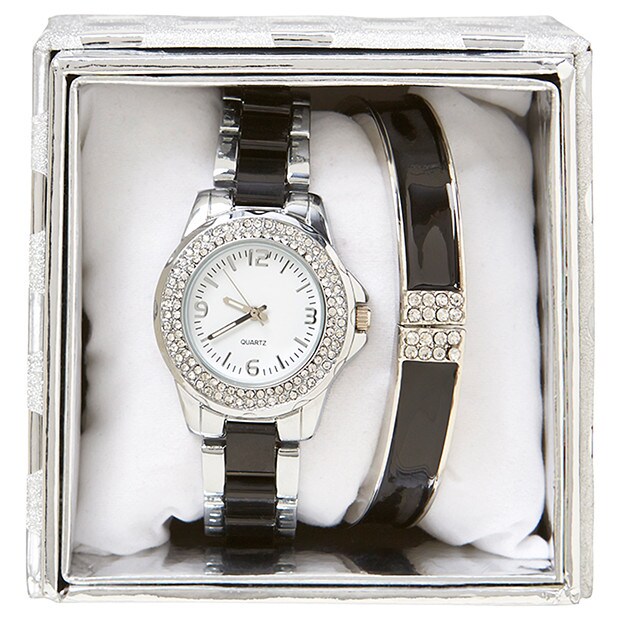 Women's Watch & Bangle Gift Set - Black Women's Watch & Bangle Gift Set - Black