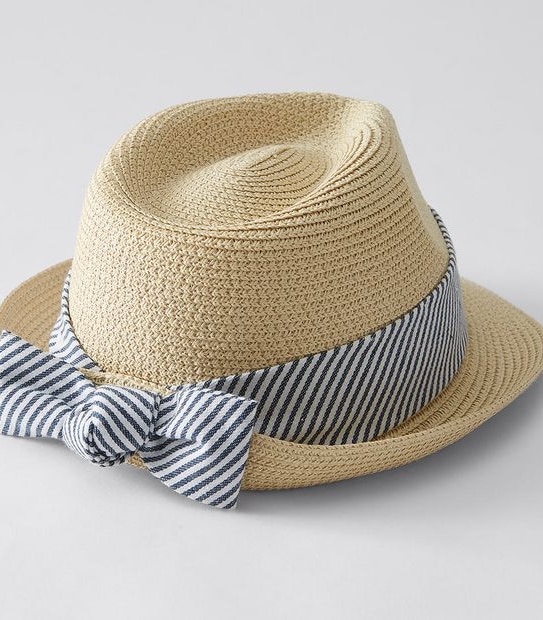 Lily Loves Bow Back Trilby Hat - Natural