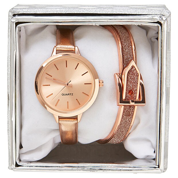 Women's Watch & Bangle Gift Set - Rose Gold Women's Watch & Bangle Gift Set - Rose Gold