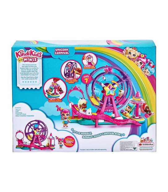 Kindi Kids Minis Collectable Ferris Wheel and Posable Bobble Head Figurine Playset