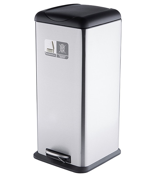 Stainless Steel 30Lt Slow Release Pedal Bin