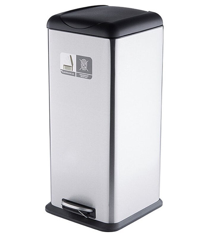 Stainless Steel 30lt Slow Release Pedal Bin Target Australia