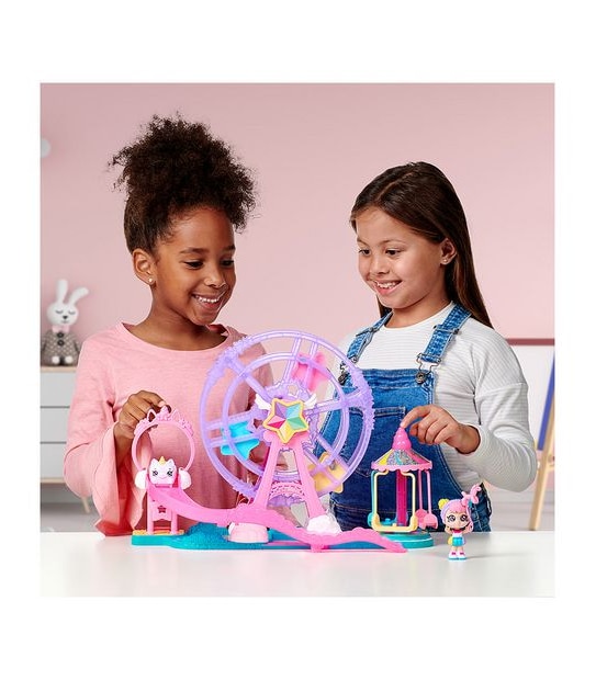 Kindi Kids Minis Collectable Ferris Wheel and Posable Bobble Head Figurine Playset