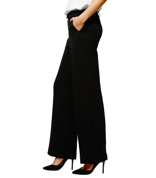 Tailored Wide Leg Pants - Black