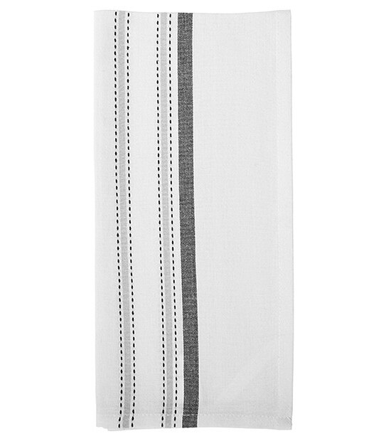 Set of 3 Soleil Tea Towels - Jumbo Black