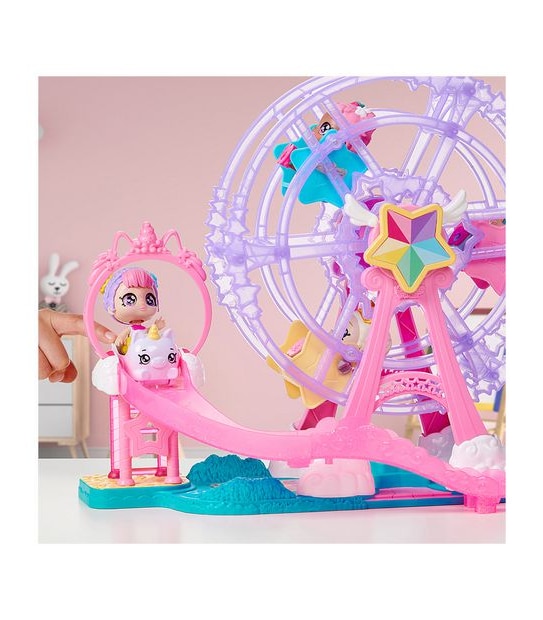 Kindi Kids Minis Collectable Ferris Wheel and Posable Bobble Head Figurine Playset