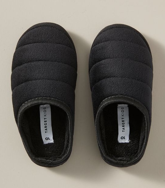 Kids Quilted Scuff Slippers
