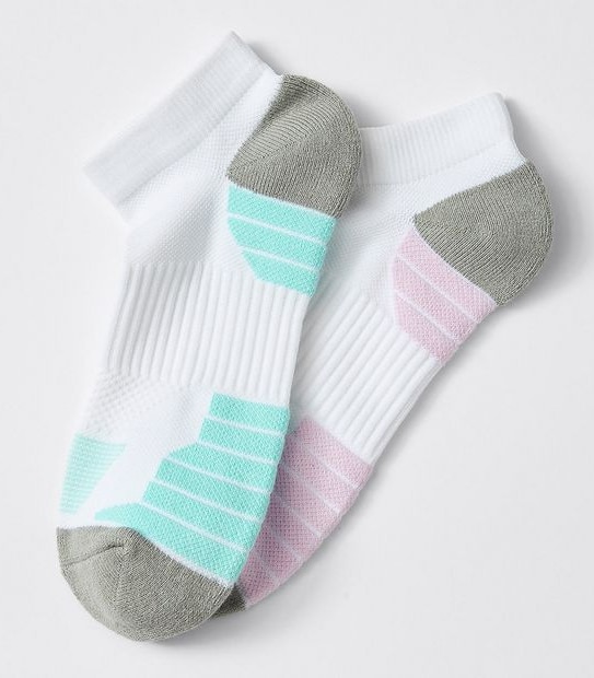 Active 2 Pack Cushion Foot Performance Trainer Socks - White