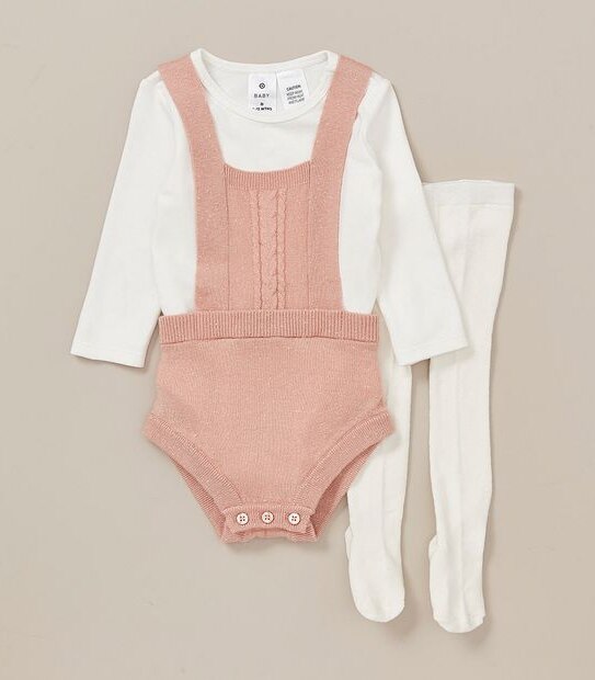 3 Piece Baby Romper Bodysuit Set