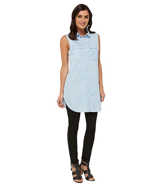 Chambray Longline Shirt